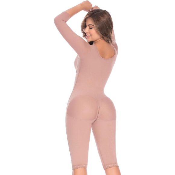 Women's High Tummy Control Cocoa-Optic Body Shaper Shapewear Compression Garment - Picture 3 of 9
